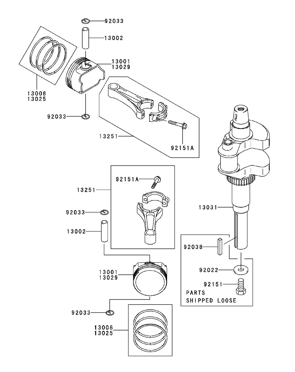 Fh721v As26 Piston And Crankshaft Diagram and Parts List for 53BB5D8X750-25HP-OHV Cub Cadet Lawn Tractor